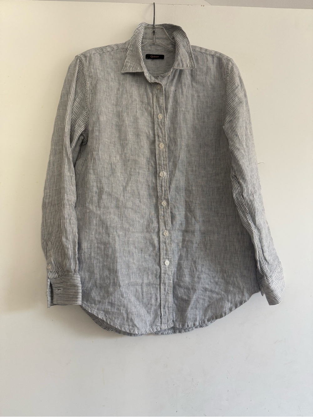 Quince 100% European Linen Striped Button Down Shirt Size S - Picture 2 of 6
